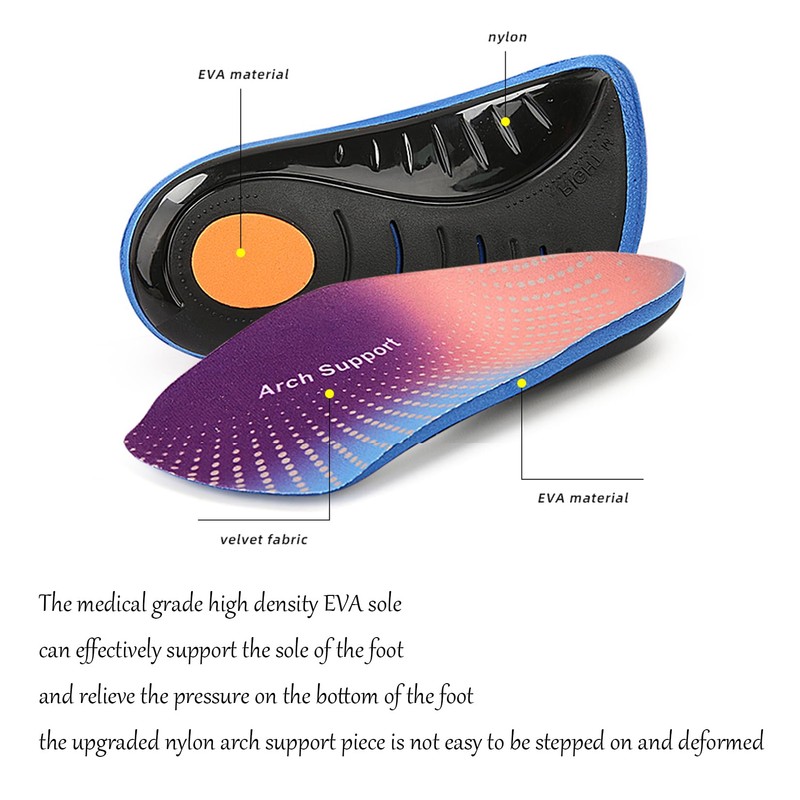 Plantillas JSHshield Inserciones Ortopédicas 3/4 de Longitud Soporte para El