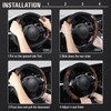 CAR PASS Wood Grain Microfiber Leather Sporty 14.5-15 inch Steering