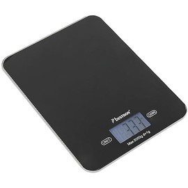 Bestron AKS710Z Digital Kitchen Scales with LCD Display, Load Capacity 5 kg, Precision to 1 g, Glass, Black
