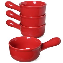 LE TAUCI 15 Oz Ceramic Soup Bowls With Handles, French Onion Soup Crocks for Chili, Beef Stew, Set of 4, Reactive Glaze, Ceylon Blue