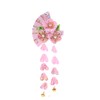 C-120-1 Pink Handmade Fan Shape Sakura Cherry Blossom Fabric Flowers