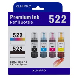 522 Ink Bottles ET 2800 ET-4800 ET-2803 ET 2400 Replacement for Epson 522 Ink Refill Bottles for Ecotank 2800 4800 ET-2720 ET-2840 ET2400 ET2800 ET4800 ET-4700 ET-4810 2400 Printer (Not Subli Ink)