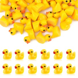 APRRMLIZW Mini Duck Figures, Pack of 100, Tiny Resin Duck Resin Ducks, Miniature Mini Ducks Made of Resin, Mini Resin Ducks for Crafts, Garden, Aquarium, School, Dollhouse, Pot Decorations
