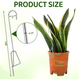 Blulu 10 Pcs 7.6 Inch Orchid Pot Hanger Clip on Pot Hanger for Orchids Metal Wall Pot Hooks for Plants for Indoor and Outdoor Vertical Garden Plants