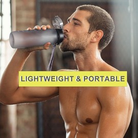 MODY RODY 2 Pack Sports Water Bottle Set with Brush, 1L Hydrated Gym Bottle for Men/Women Leak Proof Sports Bottle for Exercise in Gym School