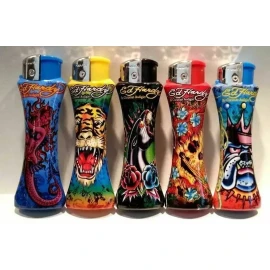 Ed Hardy 5PC ED HARDY REFILLABLE TATTOO CURVE LIGHTER/RANDOM