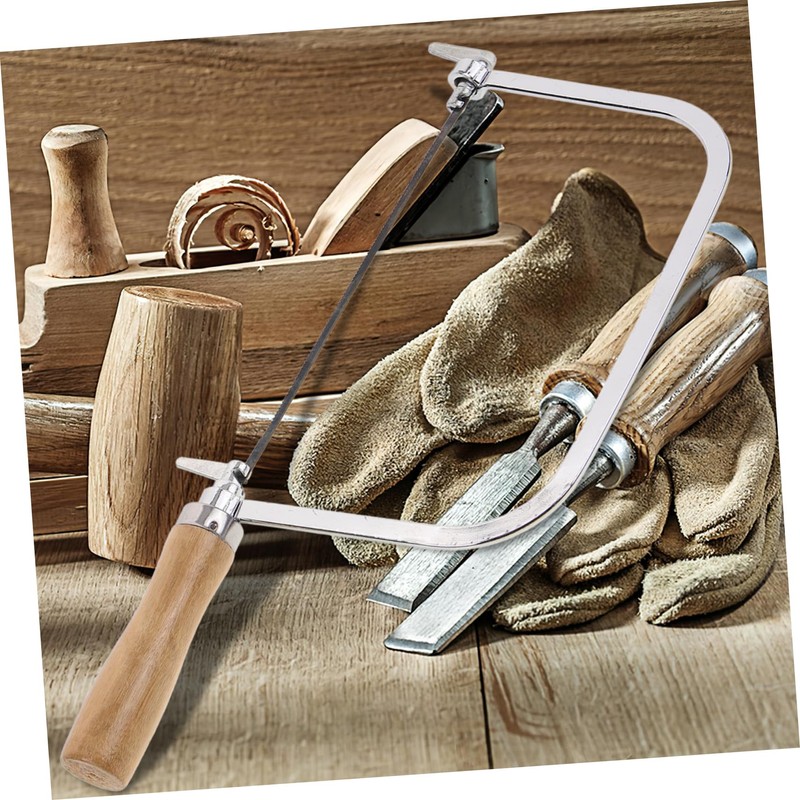 TEHAUX 1 Set Coping Saw Wooden Handle Tool Portable Hand