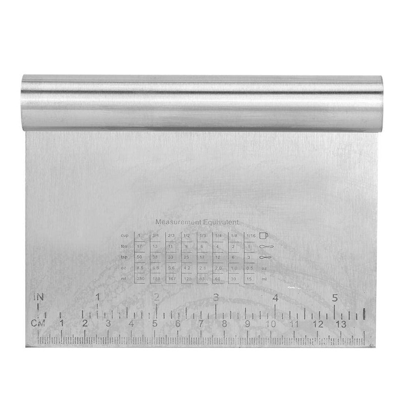 2Pcs Dough Scraper Stainless Steel Scale Pastry Cutter Dough Scraper