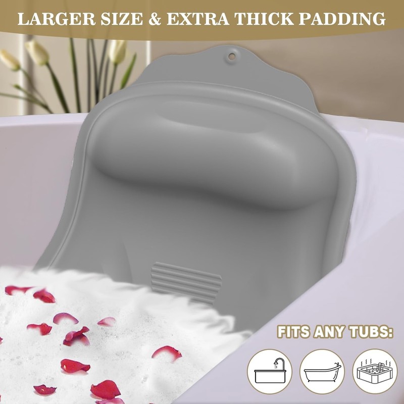 lomonmen Bath Pillow, Bath Pillow, Ergonomic Neck Pillow, Bathtub Mat