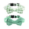 2 Pack Cat Collar with Bow Tie Solid Color Plaid