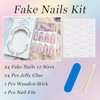 24Pcs Pink Press on Nails Medium Almond Fake Nails with