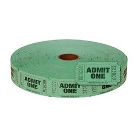 Green Admit One Tickets - 2,000/Roll