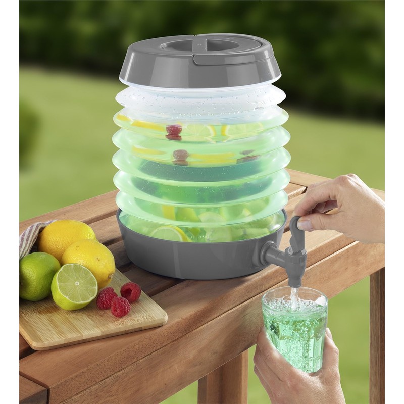 Maximex Foldable Drinks Dispenser, Large Drinks Barrel with Practical Tap,