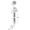 SANEI PT17-1A-1M Automatic Washing Machine Water Supply Hose 3.3 ft