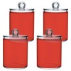 Zhirexin Orange-red Color 4PC Airtight Transparent Plastic Storage Jar, Food