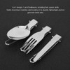 Outdoor Portable Tableware Set Folding Stainless Steel Spoon Fork Knife
