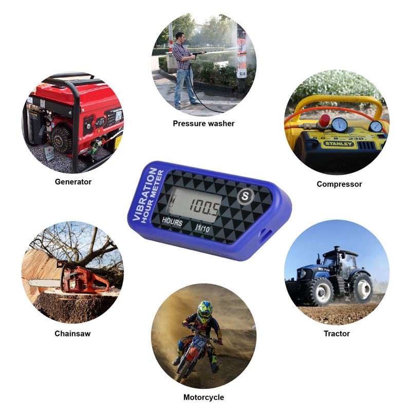 Runleader Digital Wireless Hour Meter,Vibration Operation for Golf Cart Tractor