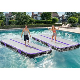 YITAHOME Air Gymnastics Mat 10ft Tumble Track Mat 4 Inches Thick Inflatable Tumbling Mat with Electric Pump & Carry Bag for Home Use/Tumble/Gym/Training/Cheerleading/Park/Water