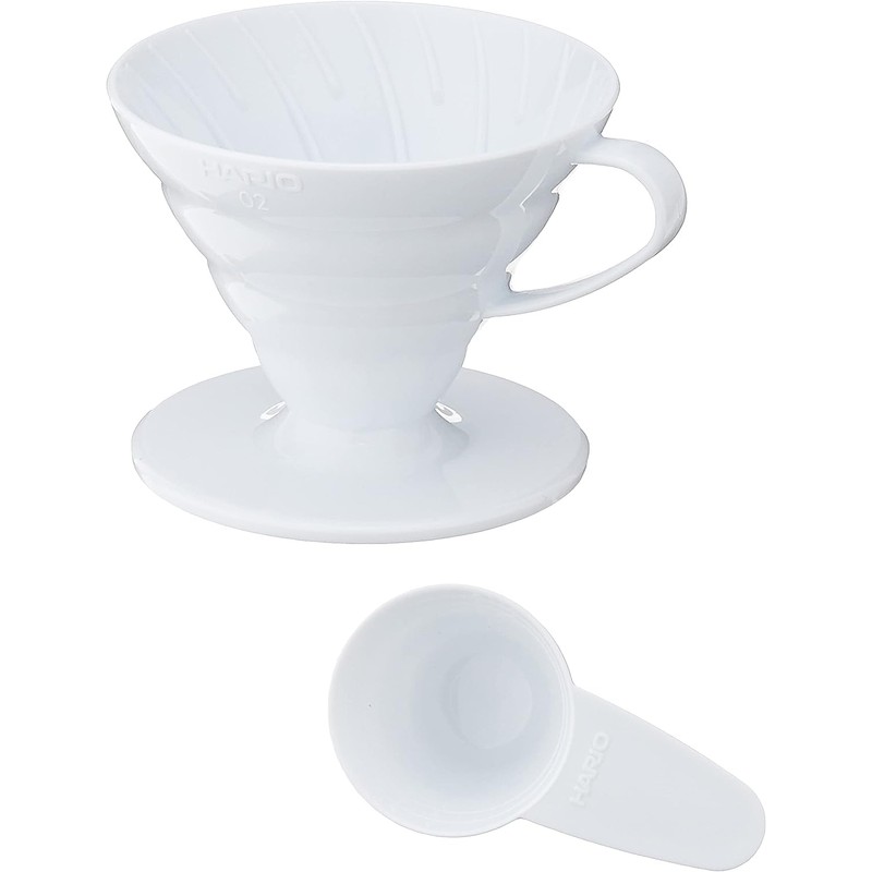 Hario VD-02W 1-Piece Plastic Coffee Plastic Dripper, White