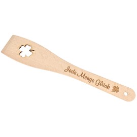 Spruchreif Chaosköchin mit Herz" Spatula Wooden Cooking Spoon with Engraving on Handle and Mixing Surface Kitchen Aid Made of Beech Wood Funny Gift for Hobby Chefs 29.5 cm