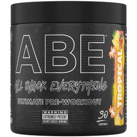 Applied Nutrition Bundle ABE Pre Workout 375g + 700ml Protein Shaker | All Black Everything Pre Workout Powder, Energy & Physical Performance with Creatine, Beta Alanine (Tropical)