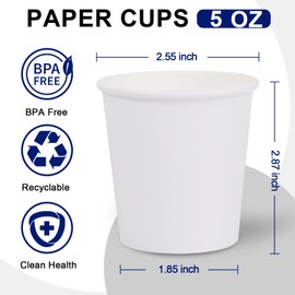 Clawsoff 100 Count 5 oz Disposable Small Paper Bathroom Mouthwash Cups