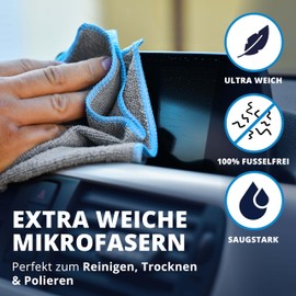 LICARGO Mikrofasertücher Auto mit 220GSM - extrem saugstark und schonend weich - 30x30cm Allround Microfasertuch Autopflege - fusselfreies Poliertuch Auto, Mikrofasertuch Auto Trockentuch - 12 Stück
