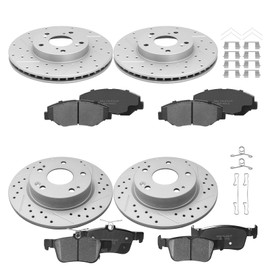 YxpBrake Front Rear Brake Disc Rotors & Ceramic Brake Pads Kit Fit for Honda Civic 2016 2017 2018 2019 2020 2021