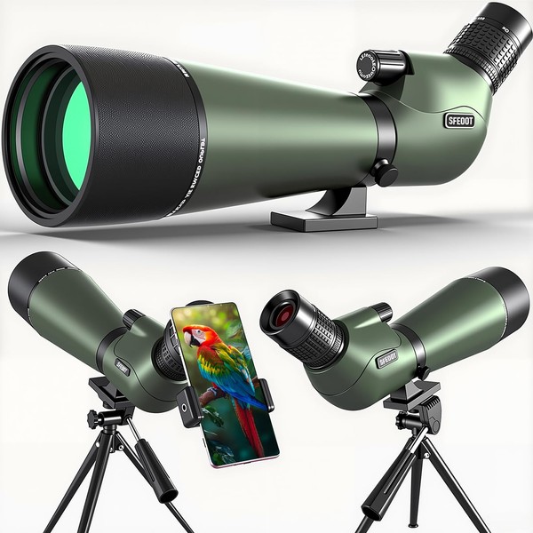 Spotting Scope 25-75x80 HD with Tripod Carrying Pouch and Quick