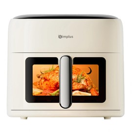 SIMPLUS Air Fryer 7 QT with Easy-View Window, Large Capacity Airfryer for Family, 400°F Rapid Air Crispy Technology, Touch Controls with 10 Presets, Nonstick & Dishwasher Safe Basket - Cream White