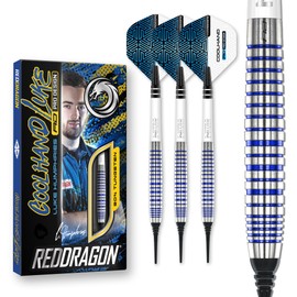 RED DRAGON Luke Humphries TX3 Cool Blue SE 20 Gram Premium Tungsten Softip Darts Set with Flights and Stems