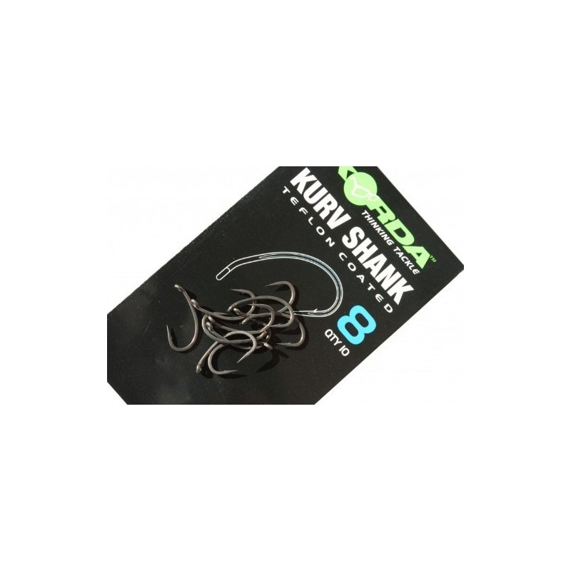 Korda Kurv Shank Barbed Hooks: 6