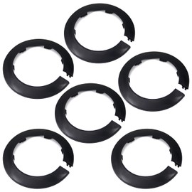 MroMax Fit for 3.5 inch Outer Diameter Flange Water Pipe Cover Decoration Black Pipe Cover Radiator PP Plastic 90mm Rosette Collar for Wall Pipe Pipe Decoration 6 Pieces