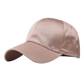 Männlich Weiblich Neutral Satin Feste Baseballmützen Verstellbare Hutvisiere Marine Mützen (Beige One Size)
