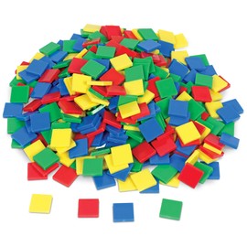 Learning Resources Square Color Tiles, Counting, Sorting Toy, Set of 400 in 6 Colors, Ages 3+