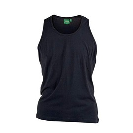 Mens Long Length Pure Cotton Muscle Vest Big Plus Sizes Medium to 8XL Black