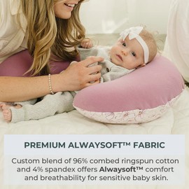Pobibaby Pobibaby 1-Pack Premium Nursing Pillow Cover - Ultra Soft & Stretchy 96% Cotton, Breastfeeding Pillow Cover for Baby Boys and Girls (Blossom)