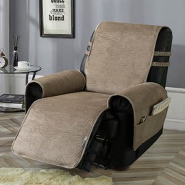 STONECREST Non Slip Recliner Chair Cover - Corduroy Cotton Face Recliner Slipcover Stay in Place (Taupe, Recliner 23" Regular)