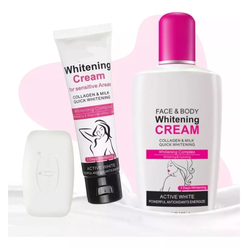Universo en Linea Kit Jabón Crema Cara Axila Aclarante Aichun