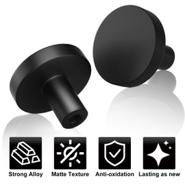 Chuner Set of 20 Metal Cabinet Knobs, with 20 Short / 20 Long Screws and Screwdriver, Furniture Knobs, Black Drawer Knobs, Modern Round Knob for Cupboard, Drawer Knobs