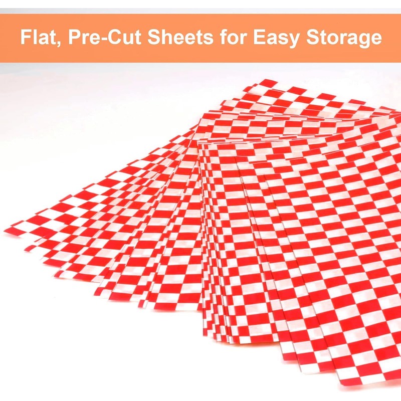 120 Sheets Variety Pack Checkered Dry Waxed Deli Paper 12x12