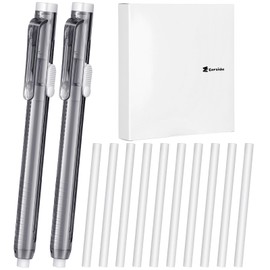 12 Pieces Retractable Mechanical Eraser Pen Bulks Retractable Mechanical Stick Eraser Refill for Teacher Gifts Painting Writing Office Daily Study (Clear Black)