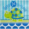 Boys 1st Birthday Turtle Themed Party Supplies Bundle for 16