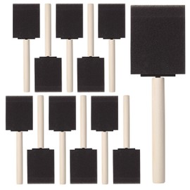 Bates- Foam Paint Brushes, 2 Inch, 16 Pack, Wooden Handle, Sponge Brushes for Painting, Staining, Varnishes, Gluing and DIY Craft Projects on Wood, Metal & More