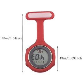 SagaSave Digital Fob Watch, Digital Display Nurse Watch Silent Electronic Luminous with Pin-On for Nurse Doctor Women Men,Light Blue