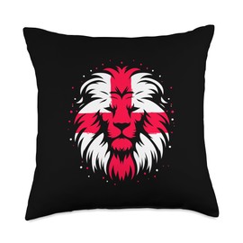Lion Vintage English Banner Fan England Flag Retro Art Throw Pillow