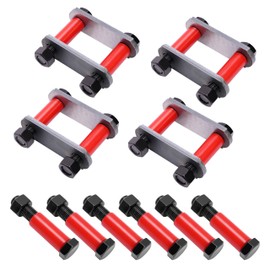 KUAFU Heavy Duty Shackle Upgrade Kit Compatible with CRE3000, Stock and Equaflex 2.25" Shackles, Tandem Axle Truck/Trailer Spring Suspension Rebuild Kit, Shackle Strap, Camper Repair Axle Steel+Nylon