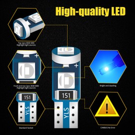 AILEO T5 LED Bulb Blue,Universal Fit 74/73/37/79/85/86/W3W/W2.1W/2721,Ultra-Bright 3030 Chipset, Ideal for Car Dashboard Instrument Panel Gauge Cluster Indicator Light - Durable&Energy-Save,12Pack