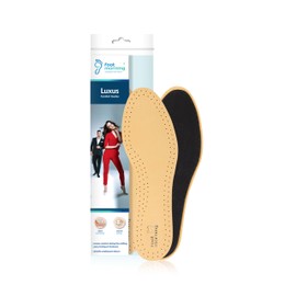 Foot Morning – Luxus Leather Shoe Insoles – Prime Quality Tanned Leather Shoe Insoles – Integrated Active Carbon Shoe Odour Absorption – Lightweight Foam-Cushioned Comfort Insoles (4 UK Women)