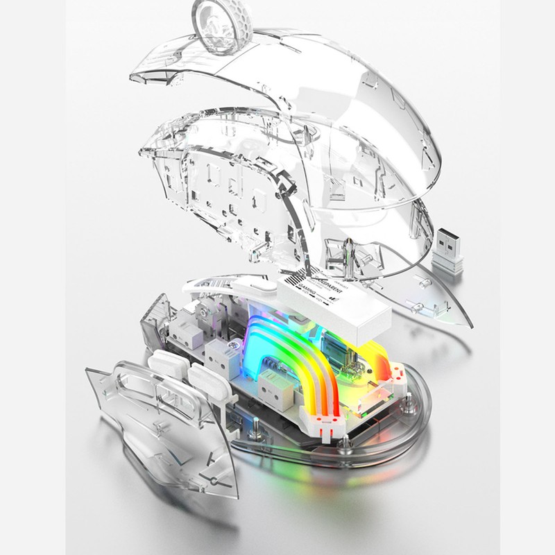 Gaming Mouse 2.4G Wireless Bluetooth Wired USB Transparent 3 Mode